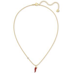 Swarovski Lisabel Red Chili Pepper & Crystal Bezel Choker Necklace in Gold